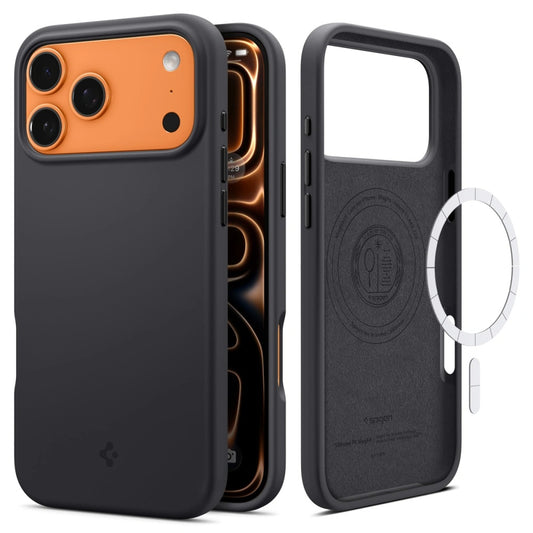 Pouzdro MagSafe pro Apple iPhone 17 Pro, Spigen, Silicone Fit, Černá