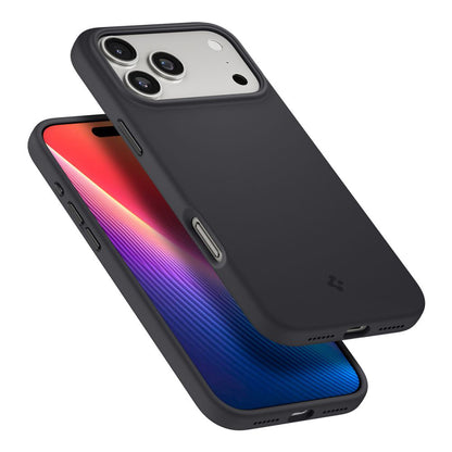 Pouzdro MagSafe pro Apple iPhone 17 Pro, Spigen, Silicone Fit, Černá