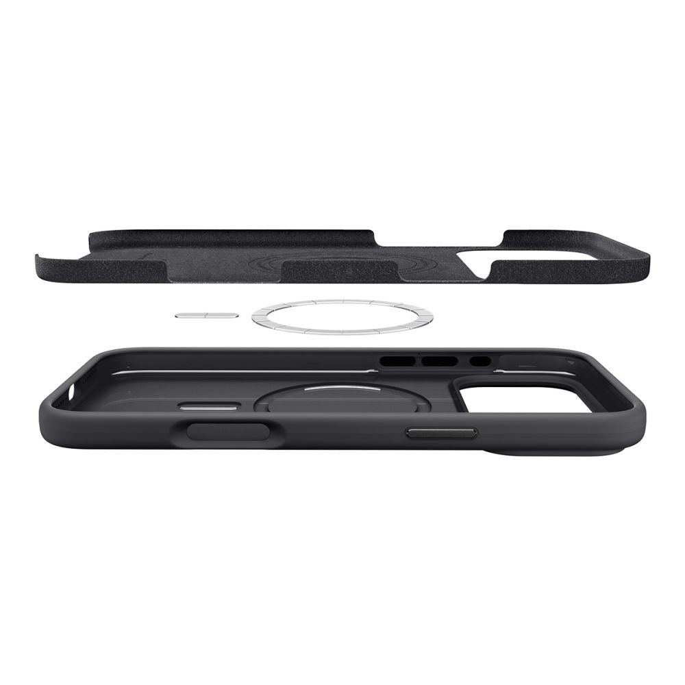 Pouzdro MagSafe pro Apple iPhone 17 Pro, Spigen, Silicone Fit, Černá