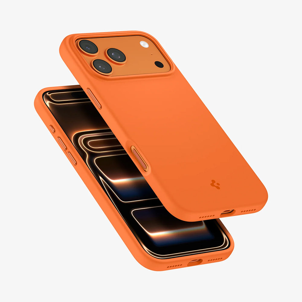 Pouzdro MagSafe pro Apple iPhone 17 Pro, Spigen, Silicone Fit, Oranžové ACS11379