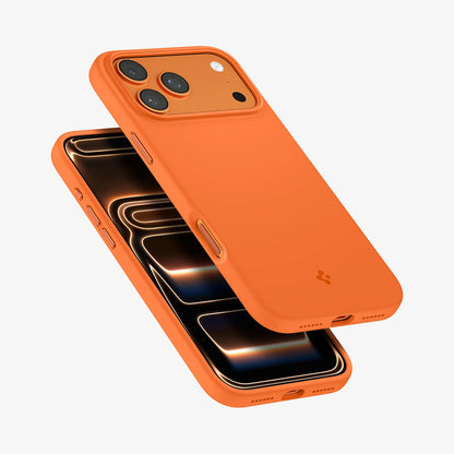 Pouzdro MagSafe pro Apple iPhone 17 Pro, Spigen, Silicone Fit, Oranžové ACS11379