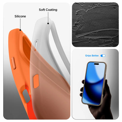 Pouzdro MagSafe pro Apple iPhone 17 Pro, Spigen, Silicone Fit, Oranžové ACS11379