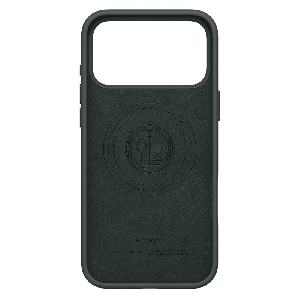 Pouzdro MagSafe pro Apple iPhone 17 Pro, Spigen, Silicone Fit, Zelená