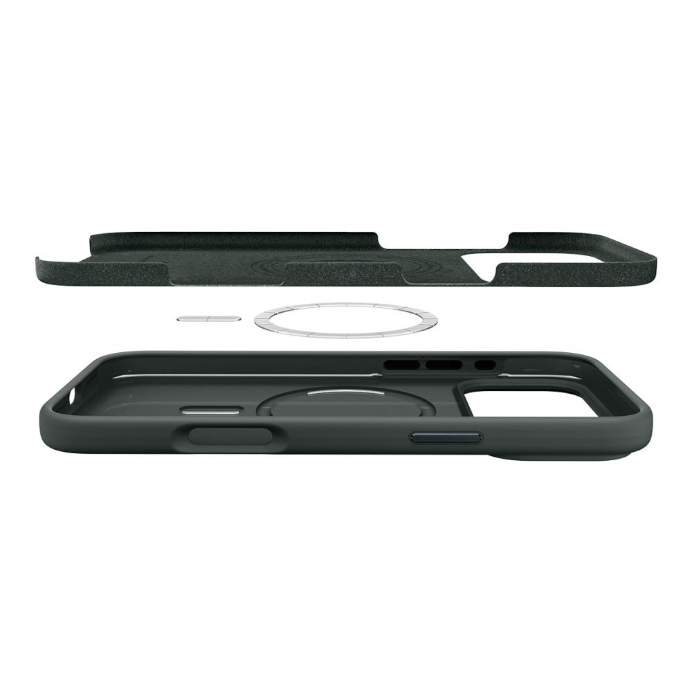 Pouzdro MagSafe pro Apple iPhone 17 Pro, Spigen, Silicone Fit, Zelená