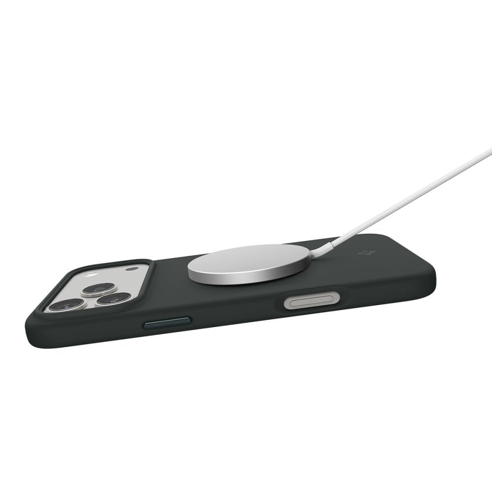 Pouzdro MagSafe pro Apple iPhone 17 Pro, Spigen, Silicone Fit, Zelená