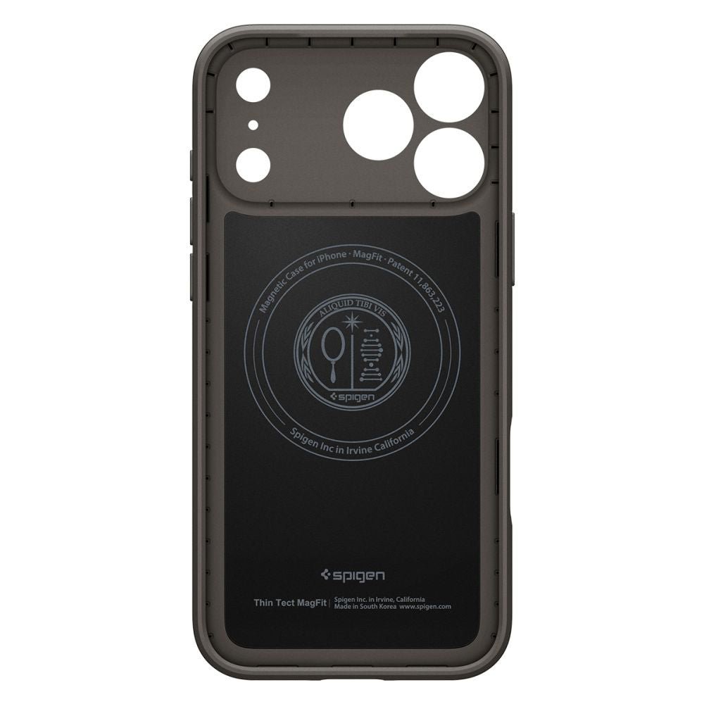Pouzdro MagSafe pro Apple iPhone 17 Pro, Spigen, Thin Fit, Šedé