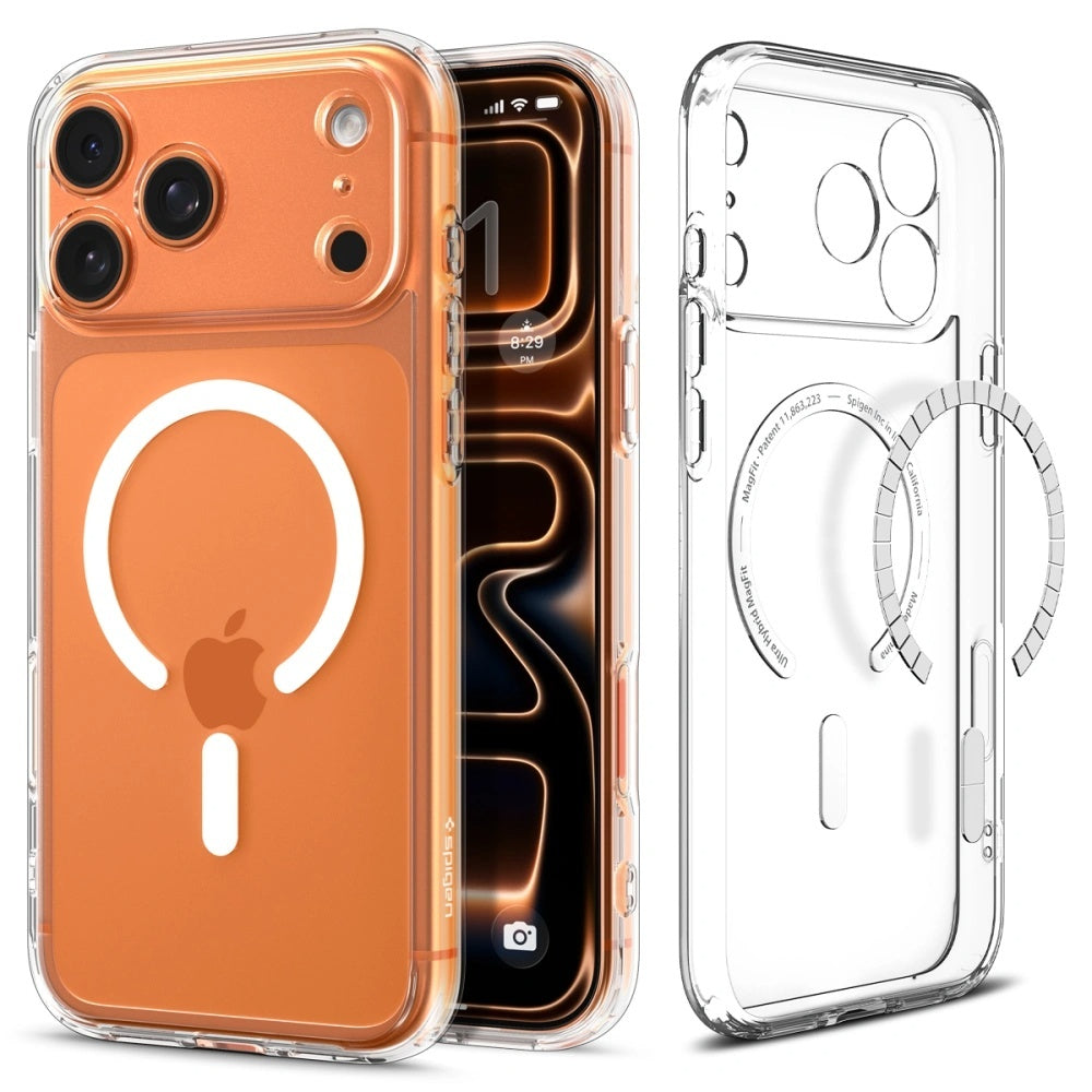 Pouzdro MagSafe pro Apple iPhone 17 Pro, Spigen, Ultra Hybrid, Bílá