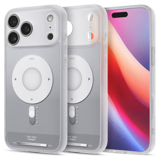 Pouzdro MagSafe pro Apple iPhone 17 Pro, Spigen, Ultra Hybrid Classic, Stříbrné