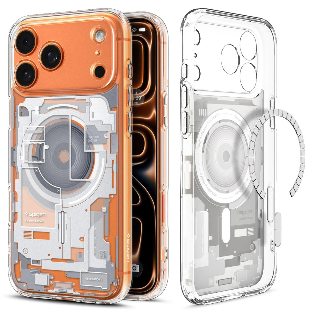 Pouzdro MagSafe pro Apple iPhone 17 Pro, Spigen, Ultra Hybrid Zero One, Bílá