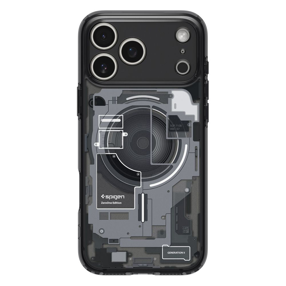 Pouzdro MagSafe pro Apple iPhone 17 Pro, Spigen, Ultra Hybrid Zero One, Černá