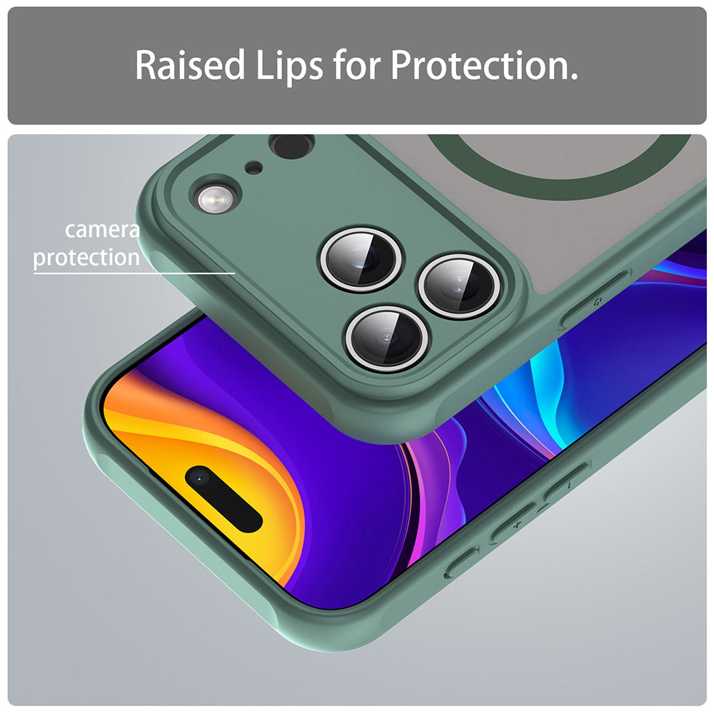 Pouzdro MagSafe pro Apple iPhone 17 Pro, Techsuit, HaloFrost II, Zelená