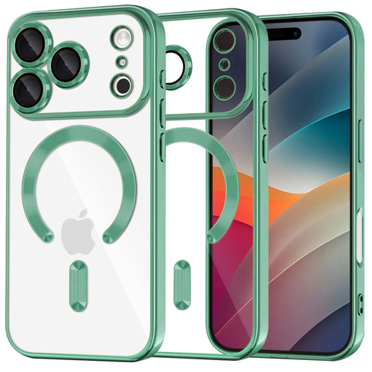 Pouzdro MagSafe pro Apple iPhone 17 Pro, Techsuit, Luxury Crystal, Světle zelená