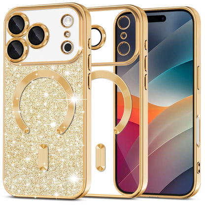 Pouzdro MagSafe pro Apple iPhone 17 Pro, Techsuit, Luxury Glitter, Zlaté