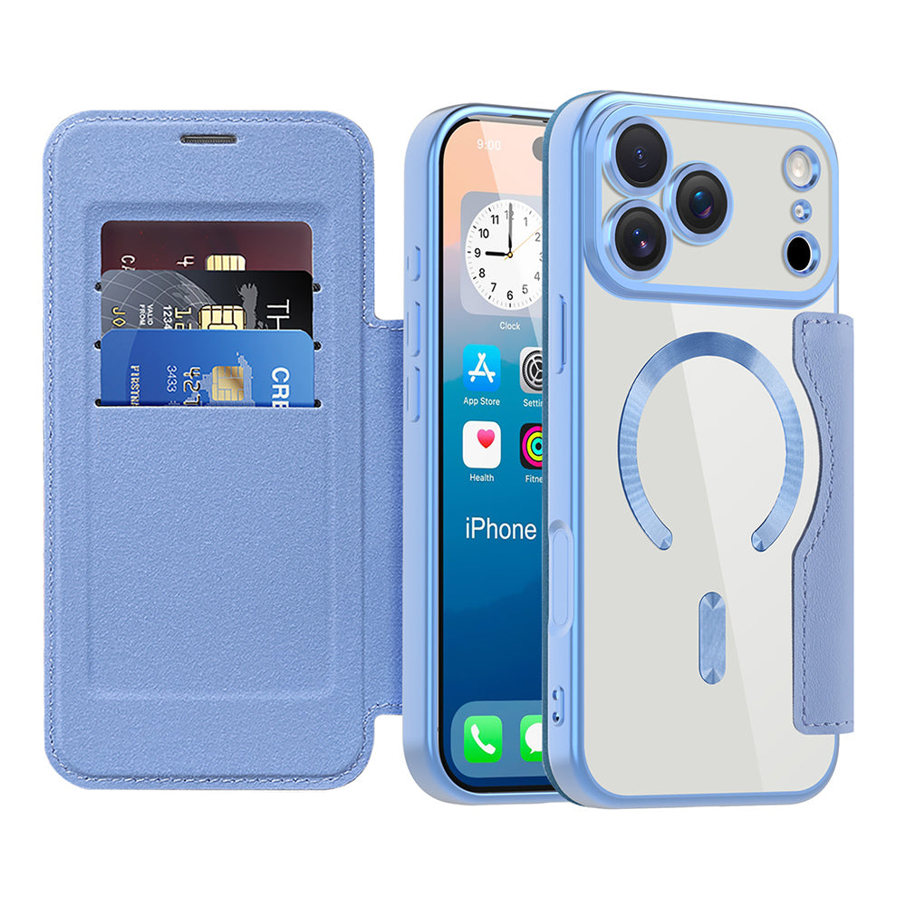 Pouzdro MagSafe pro Apple iPhone 17 Pro, Techsuit, SmartMag Book, Bleu