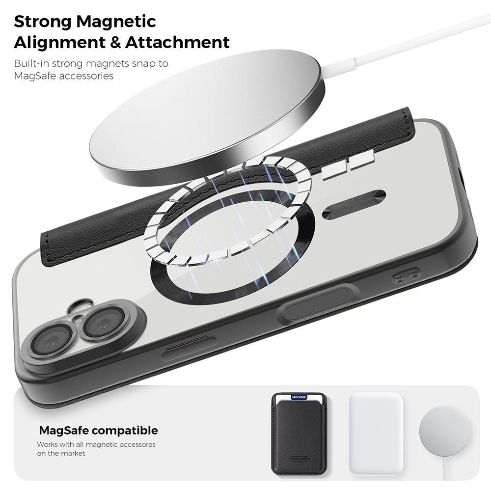 Pouzdro MagSafe pro Apple iPhone 17 Pro, Techsuit, SmartMag Book, Černá