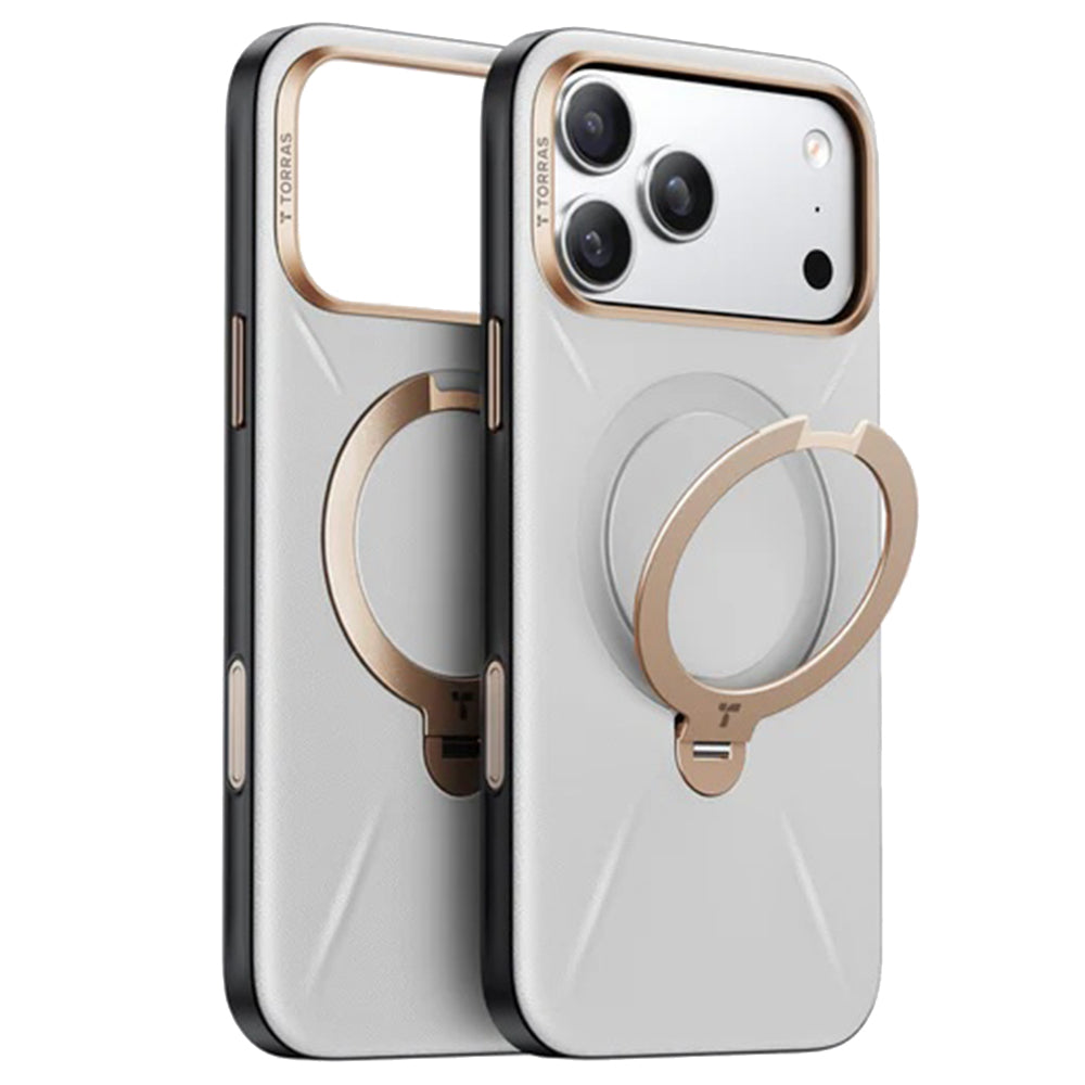 Pouzdro MagSafe pro Apple iPhone 17 Pro, Torras, QPRO Leather, Šedé