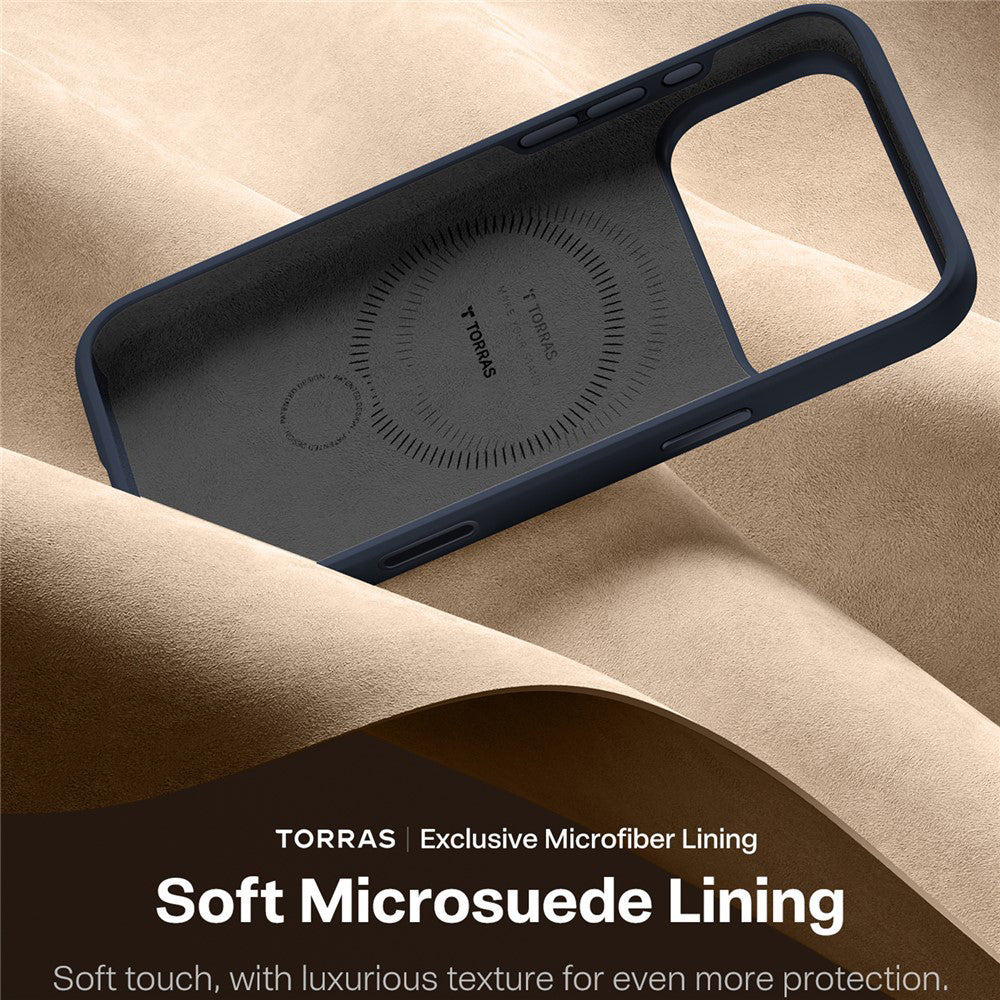 Pouzdro MagSafe pro Apple iPhone 17 Pro, Torras, QPRO Silicone, Modrá