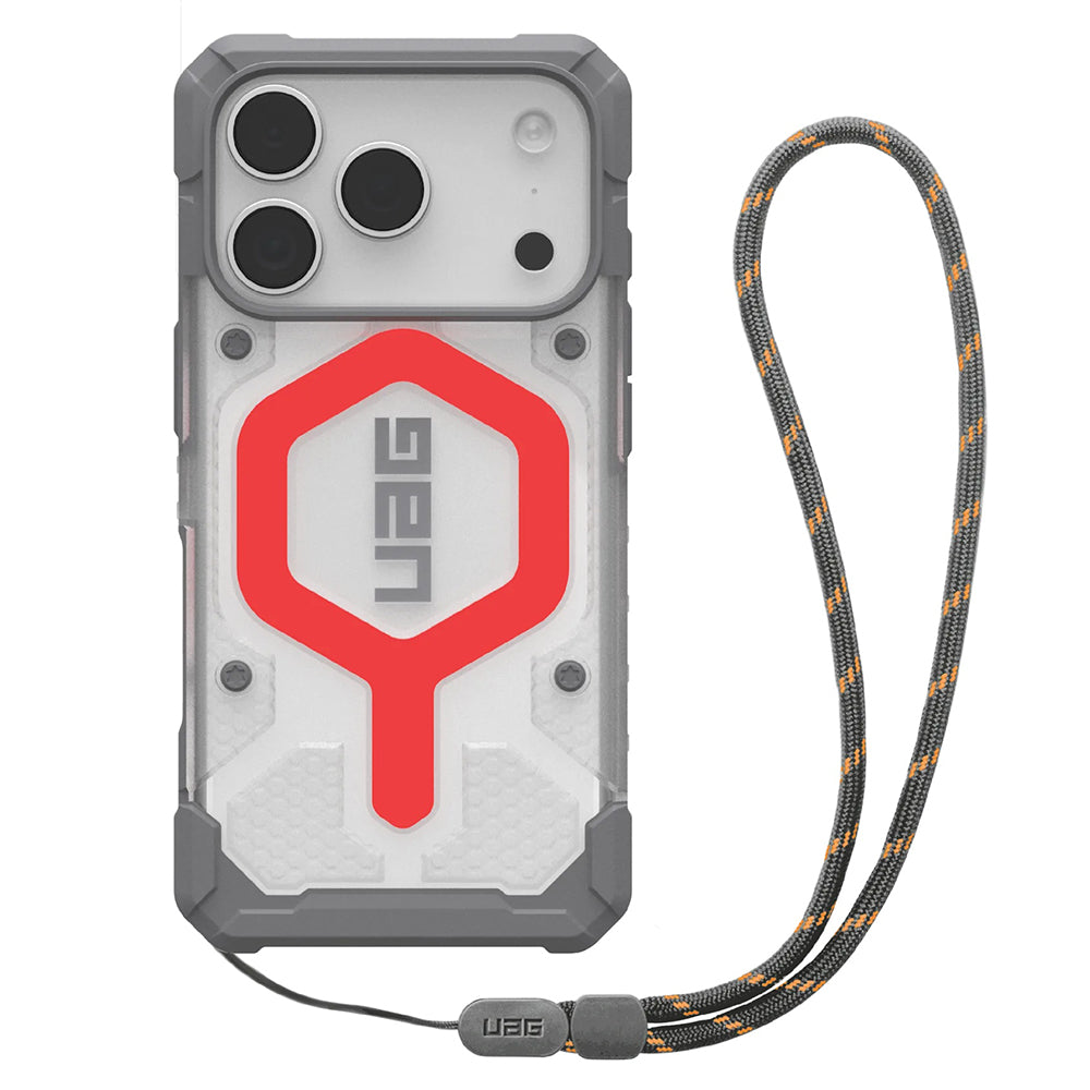 Pouzdro MagSafe pro Apple iPhone 17 Pro, Urban Armor Gear, Pathfinder Clear s šňůrkou, Růžové