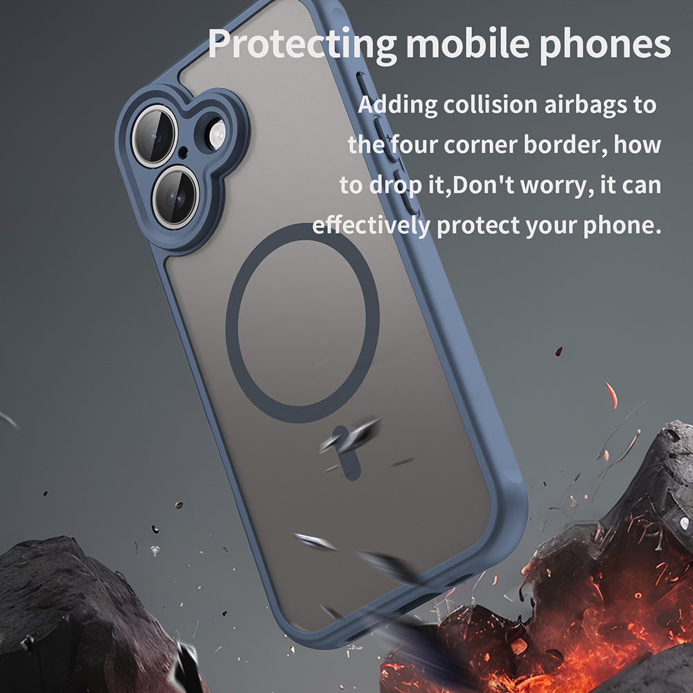 Pouzdro MagSafe pro Apple iPhone 17, Techsuit, HaloFrost II, Námořnická modř