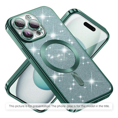 Pouzdro MagSafe pro Apple iPhone 17, Techsuit, Luxury Glitter, Světle zelená