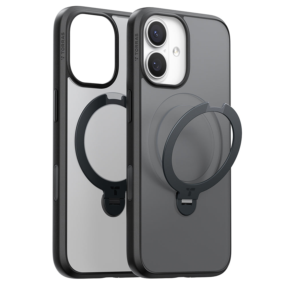 Pouzdro MagSafe pro Apple iPhone 17, Torras, Ostand Spin, Černá