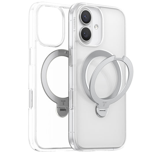 Pouzdro MagSafe pro Apple iPhone 17, Torras, Ostand Spin, Průhledné