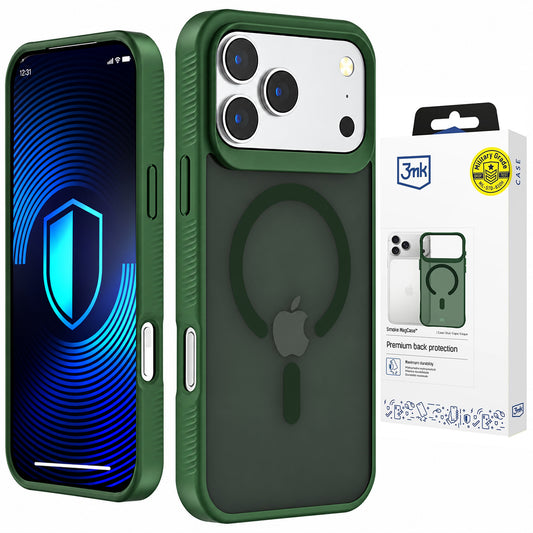 Pouzdro MagSafe pro Apple iPhone 18 Pro / 17 Pro, 3MK, Smoke MagCase, zelené
