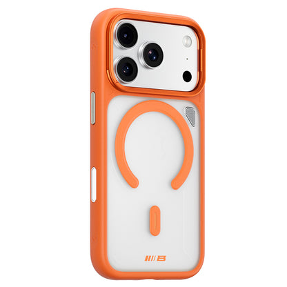 Pouzdro MagSafe pro Apple iPhone 18 Pro / 17 Pro, Blueo, stojánek pro odvod tepla, průhledné saténově oranžové
