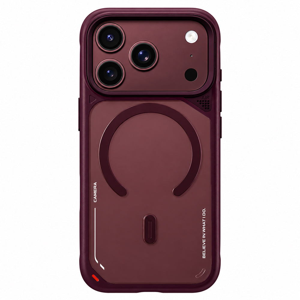 MagSafe Case for Apple iPhone 18 Pro / 17 Pro, Blueo, Heat Dissipation Stand, Satin Burgundy