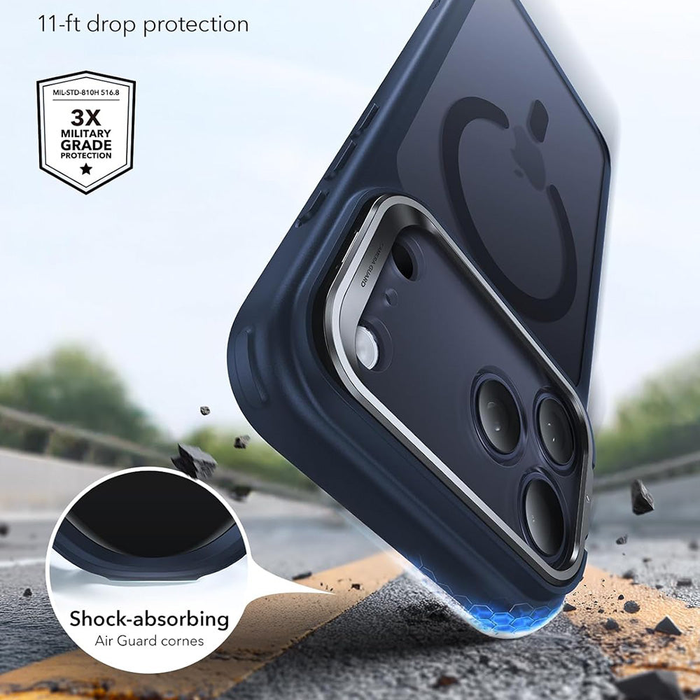 MagSafe pouzdro pro Apple iPhone 18 Pro / 17 Pro, ESR, Classic Hybrid Kickstand, Saténově modré
