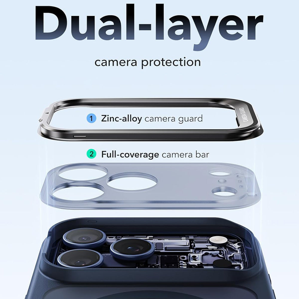 MagSafe pouzdro pro Apple iPhone 18 Pro / 17 Pro, ESR, Classic Hybrid Kickstand, Saténově modré