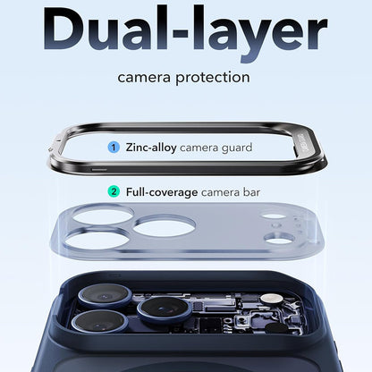 MagSafe pouzdro pro Apple iPhone 18 Pro / 17 Pro, ESR, Classic Hybrid Kickstand, Saténově modré