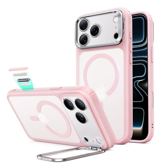 MagSafe pouzdro pro Apple iPhone 18 Pro / 17 Pro, ESR, Classic Hybrid Kickstand, Růžová saténová