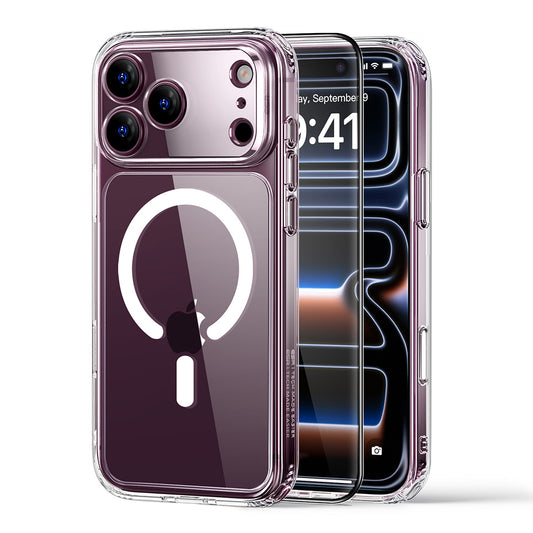 MagSafe pouzdro pro Apple iPhone 18 Pro / 17 Pro, ESR, Classic Hybrid s ochrannou fólií, průhledné