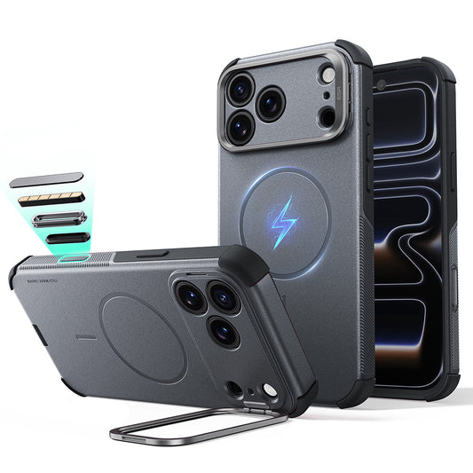 MagSafe pouzdro pro Apple iPhone 18 Pro / 17 Pro, ESR, Cyber Armor Kickstand, šedé