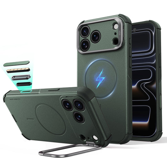 MagSafe pouzdro pro Apple iPhone 18 Pro / 17 Pro, ESR, Cyber Armor Kickstand, zelené