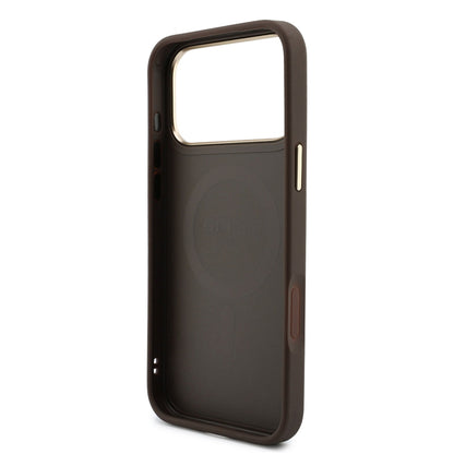 MagSafe Case for Apple iPhone 18 Pro / 17 Pro, Guess, 4G Cardslot & Big Strap, Brown