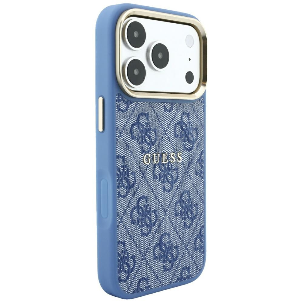 MagSafe pouzdro pro Apple iPhone 18 Pro / 17 Pro, Guess, 4G Embossed Classic, Modrá