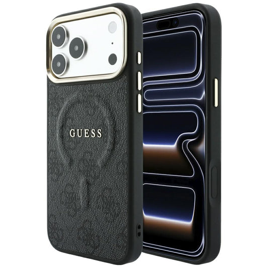 MagSafe pouzdro pro Apple iPhone 18 Pro / 17 Pro, Guess, 4G Embossed Classic, černé