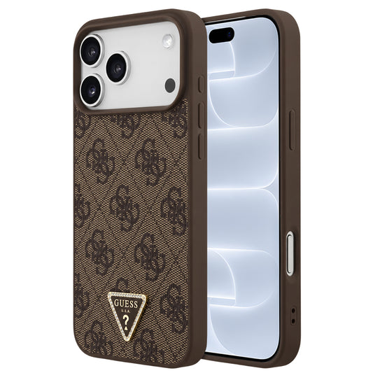 MagSafe pouzdro pro Apple iPhone 18 Pro / 17 Pro, Guess, 4G Triangle Strass, Hnědá