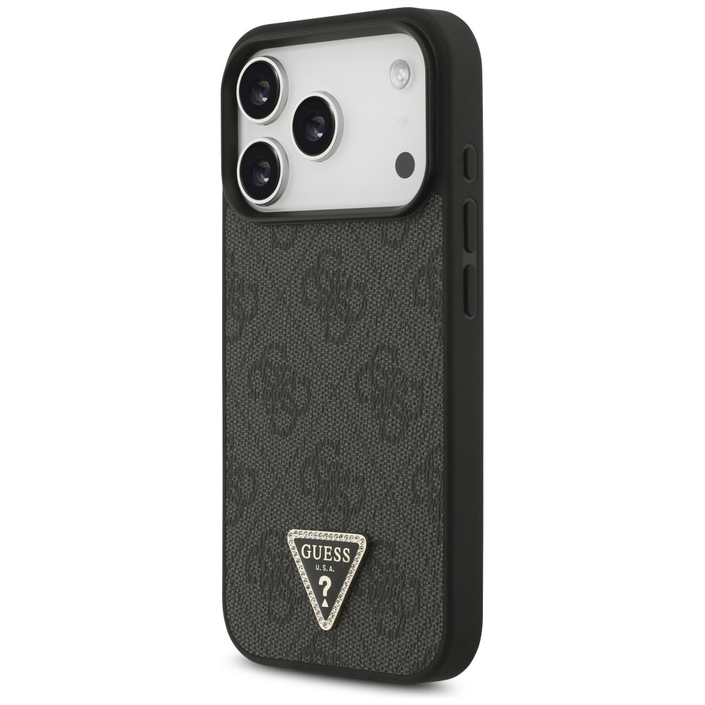 MagSafe pouzdro pro Apple iPhone 18 Pro / 17 Pro, Guess, 4G Triangle Strass, Černá