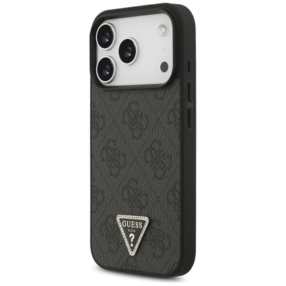 MagSafe pouzdro pro Apple iPhone 18 Pro / 17 Pro, Guess, 4G Triangle Strass, Černá