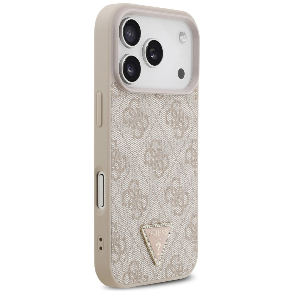 MagSafe pouzdro pro Apple iPhone 18 Pro / 17 Pro, Guess, 4G Triangle Strass, Růžové