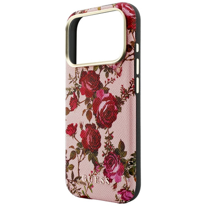 Pouzdro MagSafe pro Apple iPhone 18 Pro / 17 Pro, Guess, Blossom Roses Print, růžové