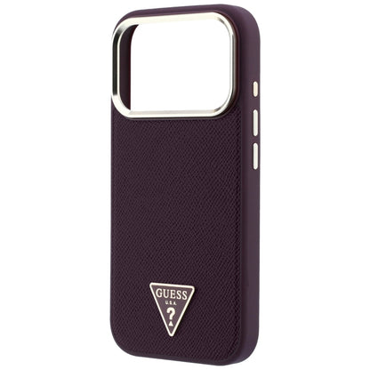 MagSafe pouzdro pro Apple iPhone 18 Pro / 17 Pro, Guess, Ražené trojúhelníkové logo, Tmavě červená