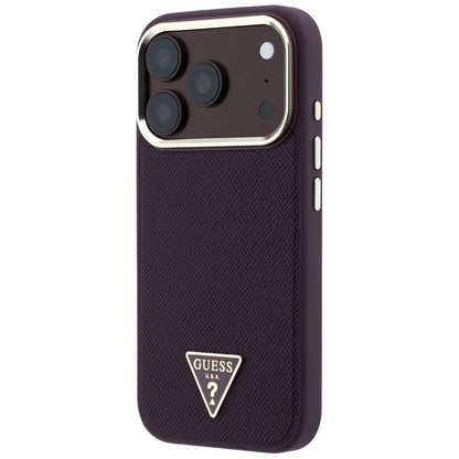 MagSafe pouzdro pro Apple iPhone 18 Pro / 17 Pro, Guess, Ražené trojúhelníkové logo, Tmavě červená