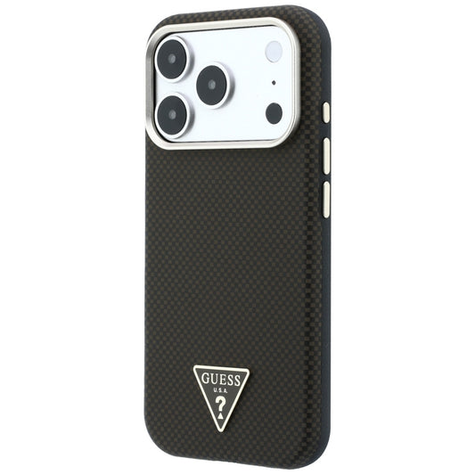 MagSafe pouzdro pro Apple iPhone 18 Pro / 17 Pro, Guess, Kevlar Triangle Logo, Hnědá