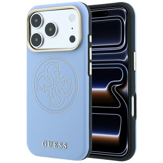 MagSafe pouzdro pro Apple iPhone 18 Pro / 17 Pro, Guess, Perforated 4G, Bleu