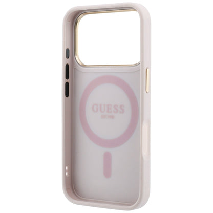 MagSafe pouzdro pro Apple iPhone 18 Pro / 17 Pro, Guess, Ring Stand 360 4G Classic Logo, Růžová