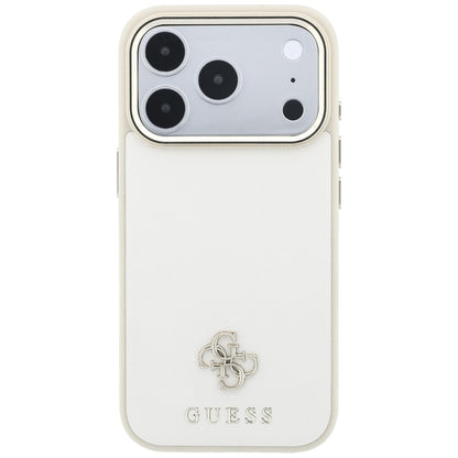 MagSafe pouzdro pro Apple iPhone 18 Pro / 17 Pro, Guess, Saffiano Small 4G Classic, Béžová